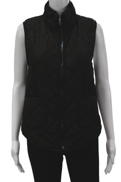 41 Hawthorn Womens Quilted Sleeveless High Neck Vest Black Polyester Size S