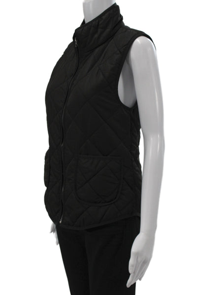 41 Hawthorn Womens Quilted Sleeveless High Neck Vest Black Polyester Size S