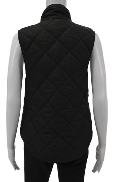 41 Hawthorn Womens Quilted Sleeveless High Neck Vest Black Polyester Size S