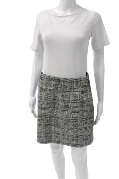 Babaton Women Black Checked Straight Pencil Mini Skirt Cotton Polyester Size 8