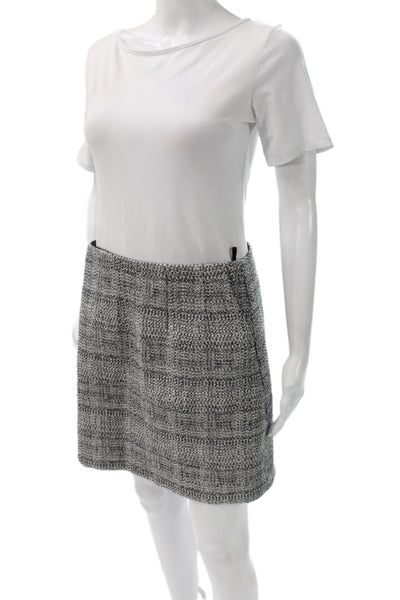 Babaton Women Black Checked Straight Pencil Mini Skirt Cotton Polyester Size 8