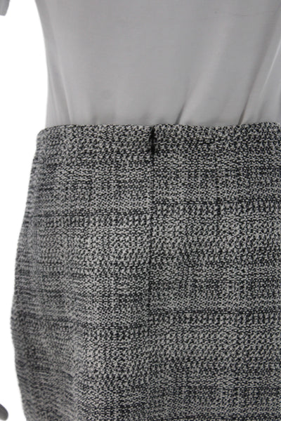 Babaton Women Black Checked Straight Pencil Mini Skirt Cotton Polyester Size 8