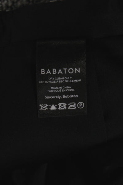 Babaton Women Black Checked Straight Pencil Mini Skirt Cotton Polyester Size 8