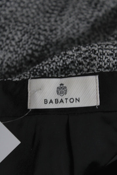 Babaton Women Black Checked Straight Pencil Mini Skirt Cotton Polyester Size 8