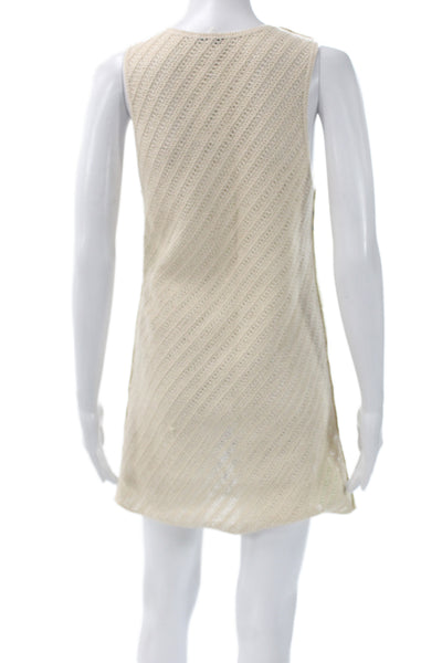 Zara Womens Sleeveless Shift Tank Dress Beige Polyester Size S
