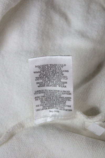 Z Supply Women Pullover Sweatshirt White Cotton Graphic Crew Neck Size XS