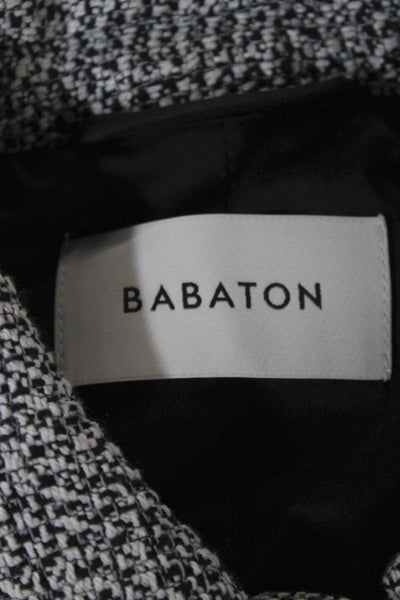 Babaton Womens Gray Tweed Wool Checked Jacket Size S