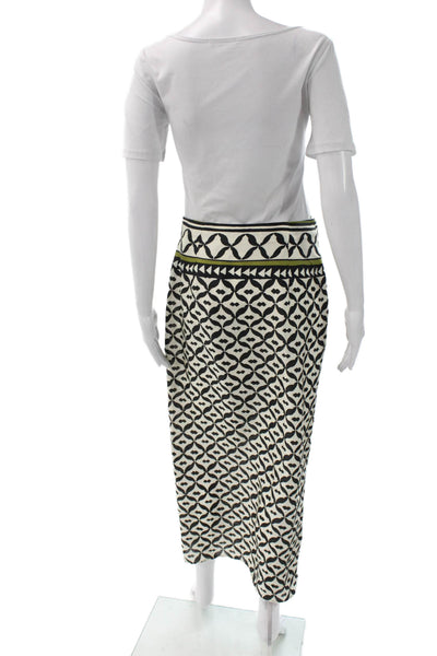 Zara Women Maxi Wrap Skirt Beige Geometric Cotton Polyester Size S