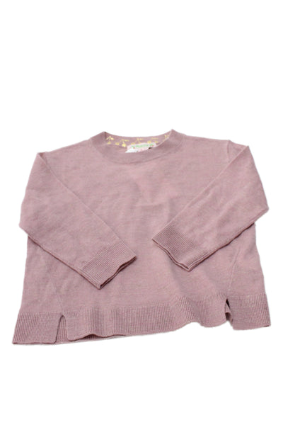 Bonpoint Girls Wool Knit Crew Neck Long Sleeve Sweater Top Mauve Size 4Y