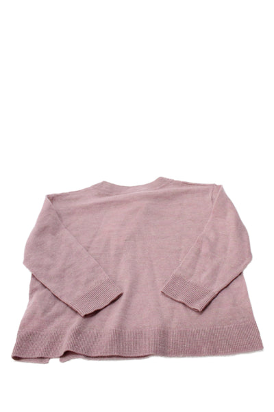 Bonpoint Girls Wool Knit Crew Neck Long Sleeve Sweater Top Mauve Size 4Y