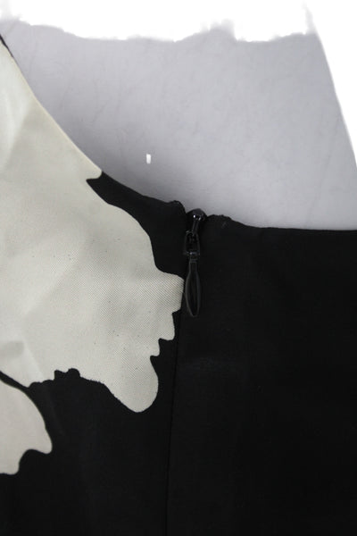 Tibi Womens Black Silk Slip Dress V Neck Knee Length Size 0