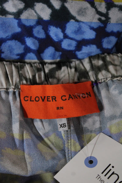 Clover Canyon Unisex Blue Drawstring Polyester Art Shorts Size XS
