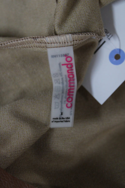Commando Womens Cropped Leather Tank Brown Square Neck Sleeveless Size S