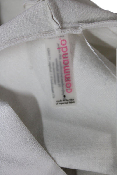 Commando Womens Cropped Square Neck Tank White Sleeveless Cotton Size S