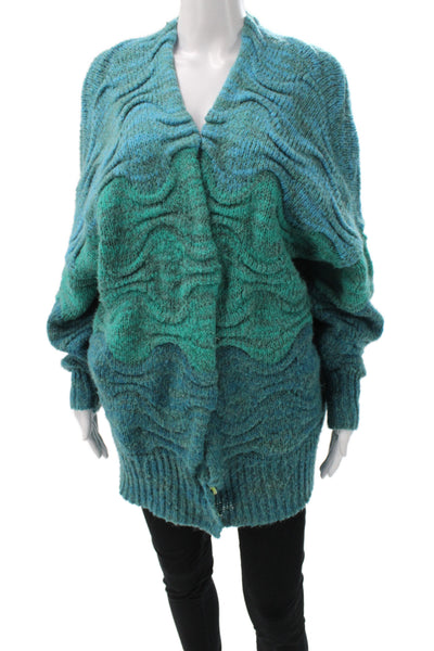 Free People Unisex Cardigan Sweater Blue Long Sleeve Hook & Eye Size XS