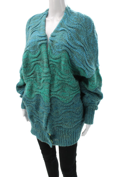 Free People Unisex Cardigan Sweater Blue Long Sleeve Hook & Eye Size XS