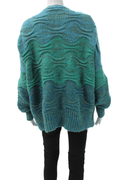 Free People Unisex Cardigan Sweater Blue Long Sleeve Hook & Eye Size XS