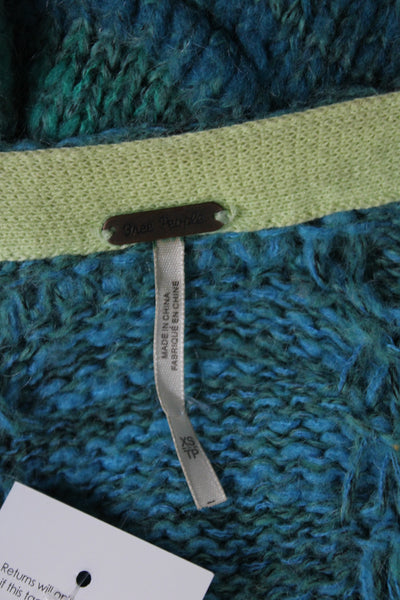 Free People Unisex Cardigan Sweater Blue Long Sleeve Hook & Eye Size XS