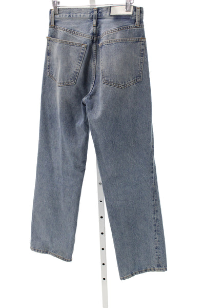 Re/Done Unisex Straight Blue High Rise Jeans Organic Cotton Inseam 30 Size 24