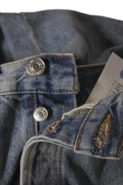 Re/Done Unisex Straight Blue High Rise Jeans Organic Cotton Inseam 30 Size 24