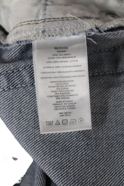 Re/Done Unisex Straight Blue High Rise Jeans Organic Cotton Inseam 30 Size 24