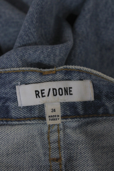 Re/Done Unisex Straight Blue High Rise Jeans Organic Cotton Inseam 30 Size 24