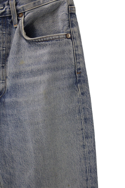 Agolde Women Cropped Straight High Rise Blue Cotton Jeans Size 25