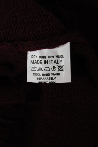Barneys New York Unisex Red Full Zip Wool Sweater Size S