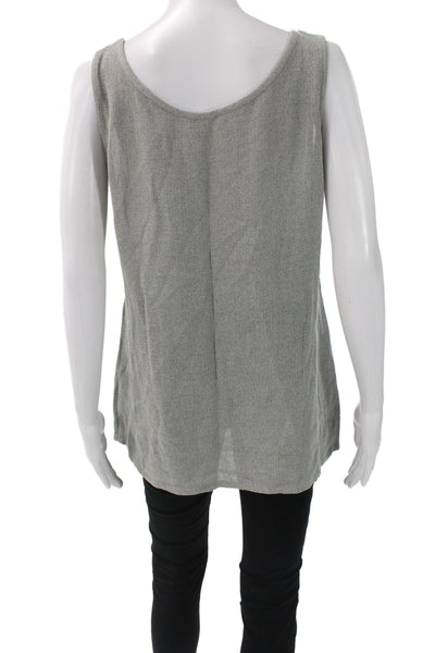 Laurel Womens Gray Cotton Lace Sleeveless Round Neck Tank Size 42