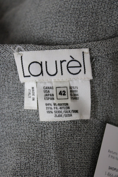 Laurel Womens Gray Cotton Lace Sleeveless Round Neck Tank Size 42