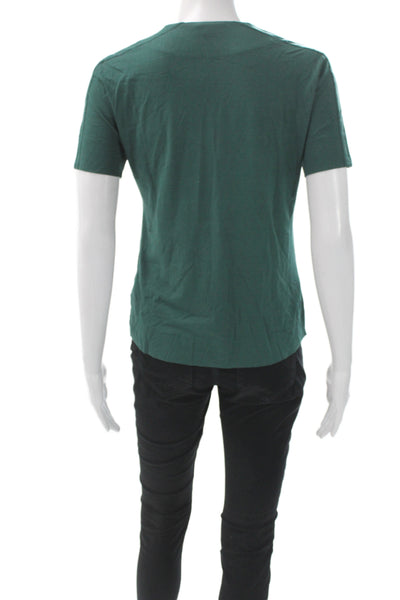 Akris Punto Womens Green Basic Square Neck Short Sleeve T-Shirt Size 12