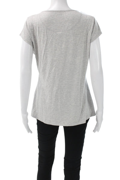 Karen Millen Women Gray Jersey T Shirt Short Sleeve Round Neck Size 12