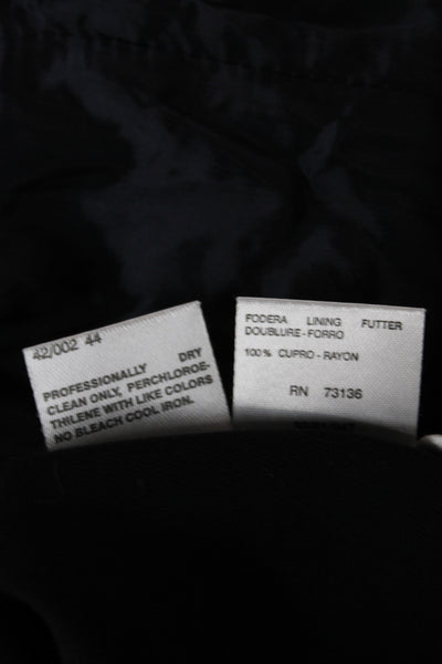 Max Mara Unisex Black Collared Button Long Sleeve Cupro Blazer Size 10