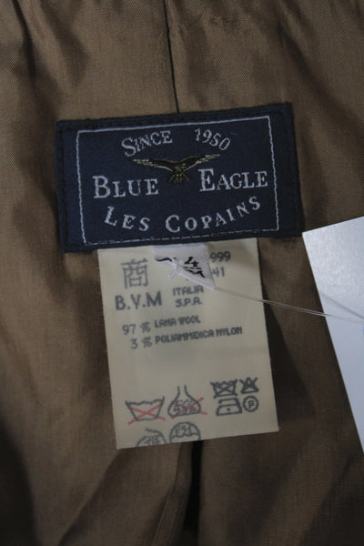Blue Eagle Les Copains Womens Beige Wool Blazer Button Collared Size 44