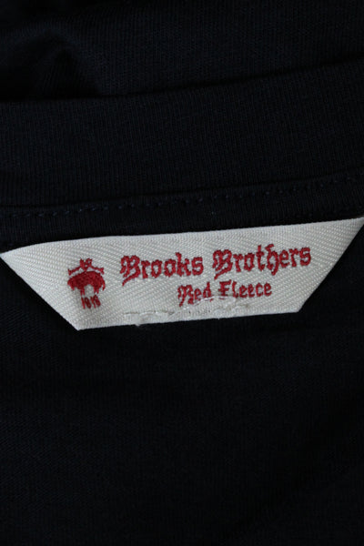 Brooks Brothers Red Fleece Womens V-Neck Cotton Lace T-Shirt Dark Blue Size S