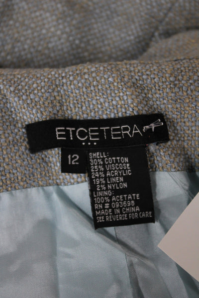 Etcetera Unisex Gray Striped Collared Button Blazer Long Sleeve Size 12