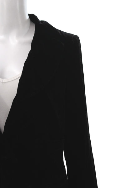 DKNY Womens Black V-Neck Blazer Polyester Rayon Long Sleeve Size 14