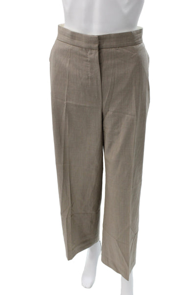 Max Mara Unisex Dress Pants Beige Linen Cotton Solid Hook Eye Size 30