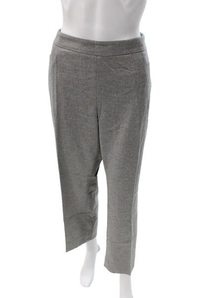 Akris Women Cropped Ankle Dress Pants Gray Wool Polyester Size 14
