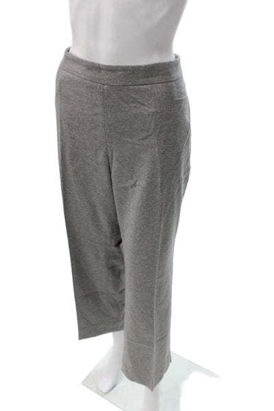 Akris Women Cropped Ankle Dress Pants Gray Wool Polyester Size 14