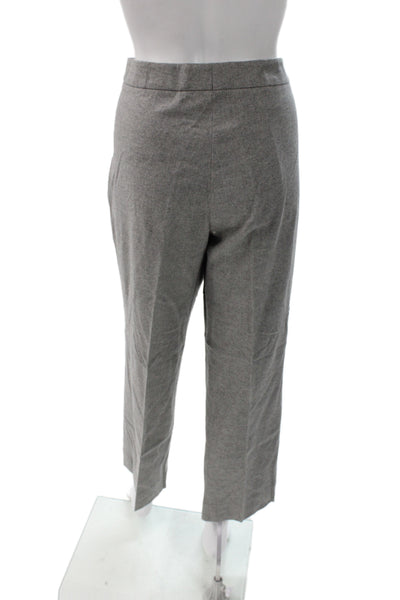 Akris Women Cropped Ankle Dress Pants Gray Wool Polyester Size 14