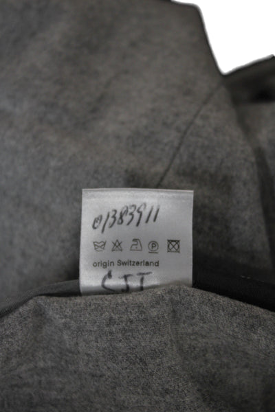 Akris Women Cropped Ankle Dress Pants Gray Wool Polyester Size 14