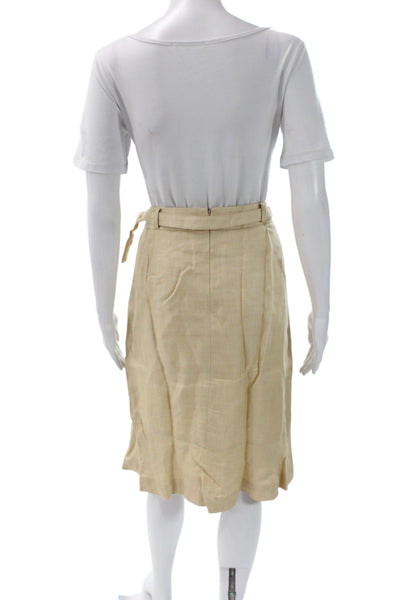 Javier Simorra Womens Beige Linen 2 Piece Suit Long Sleeve Size 44