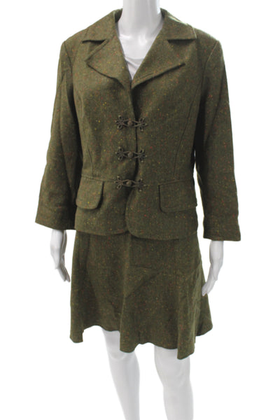 Cynthia Cynthia Steffe Women's Long Sleeves Two Piece Skirt Suit Green Size 14