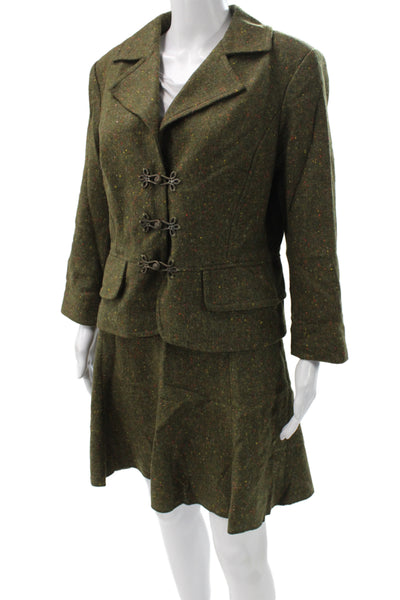 Cynthia Cynthia Steffe Women's Long Sleeves Two Piece Skirt Suit Green Size 14