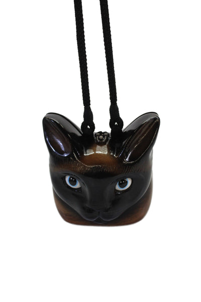 Timmy Woods Womens Handmade Wooden Cat Purse Handbag Brown