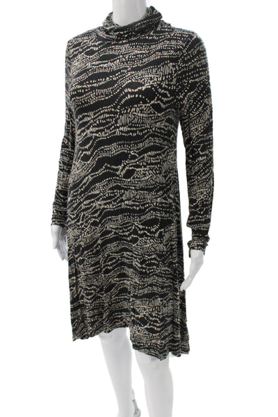 Maeve Anthropologie Women Black Sweater Dress Mock Neck Long Sleeve Size M