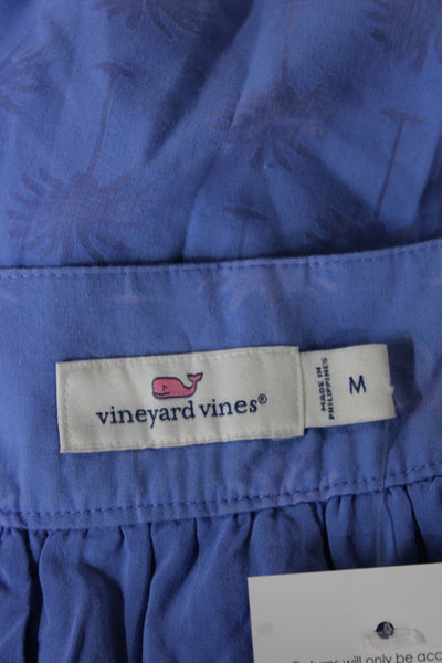 Vineyard Vines Women Kaftan Sundress Blue V Neck Sleeveless Short Dress Size M