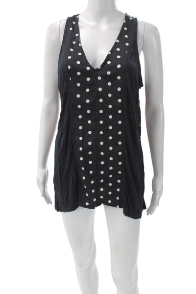 Porridge Anthropologie Women Polka Dot V-Neck Sleeveless Tunic Dress Size M