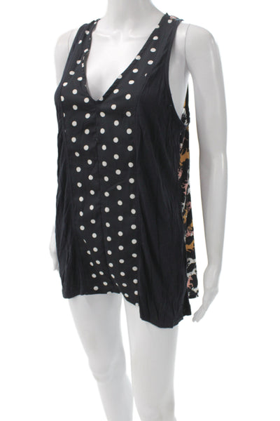 Porridge Anthropologie Women Polka Dot V-Neck Sleeveless Tunic Dress Size M